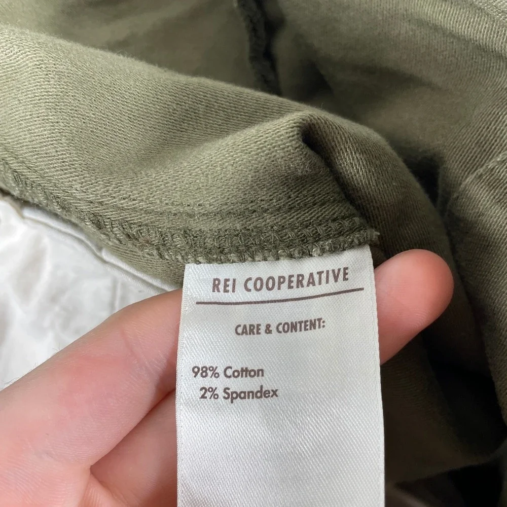 REI Co-op Trailsmith Jogger Pants Mens 36x34 Green Cotton Stretch Utility Hiking